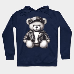 Leather Cub Teddy Bear Hoodie